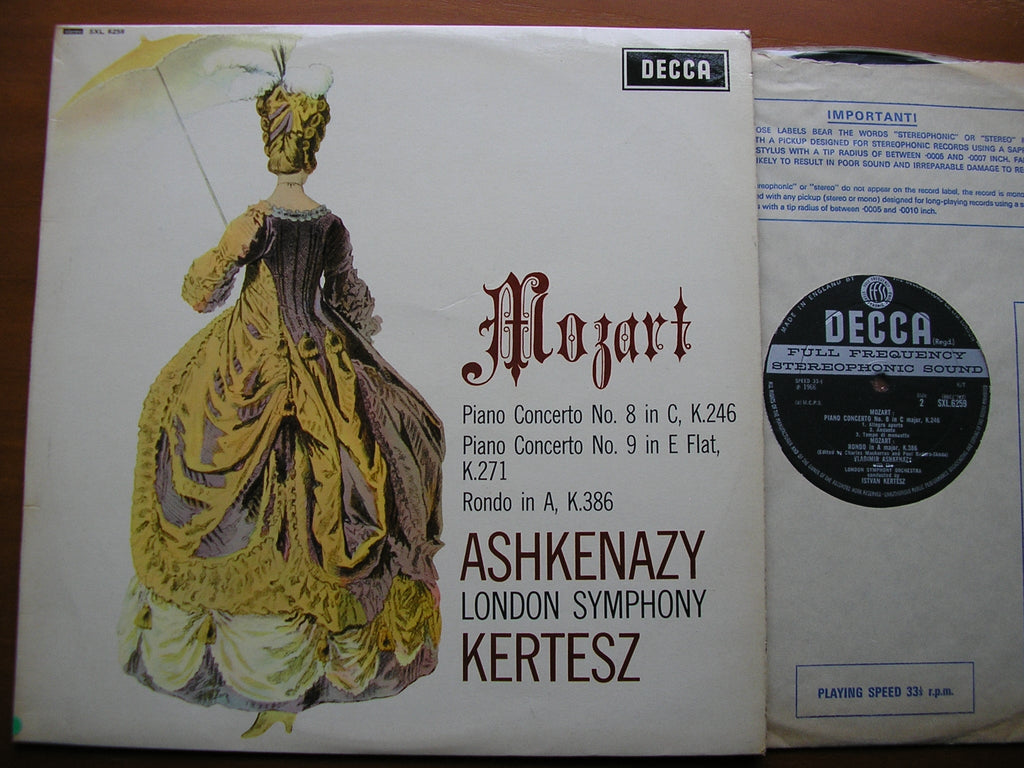 SXL 6259 MOZART: PIANO CONCERTOS Nos. 8 & 9 / Rondo K386 ASHKENAZY / LONDON SYMPHONY / KERTESZ