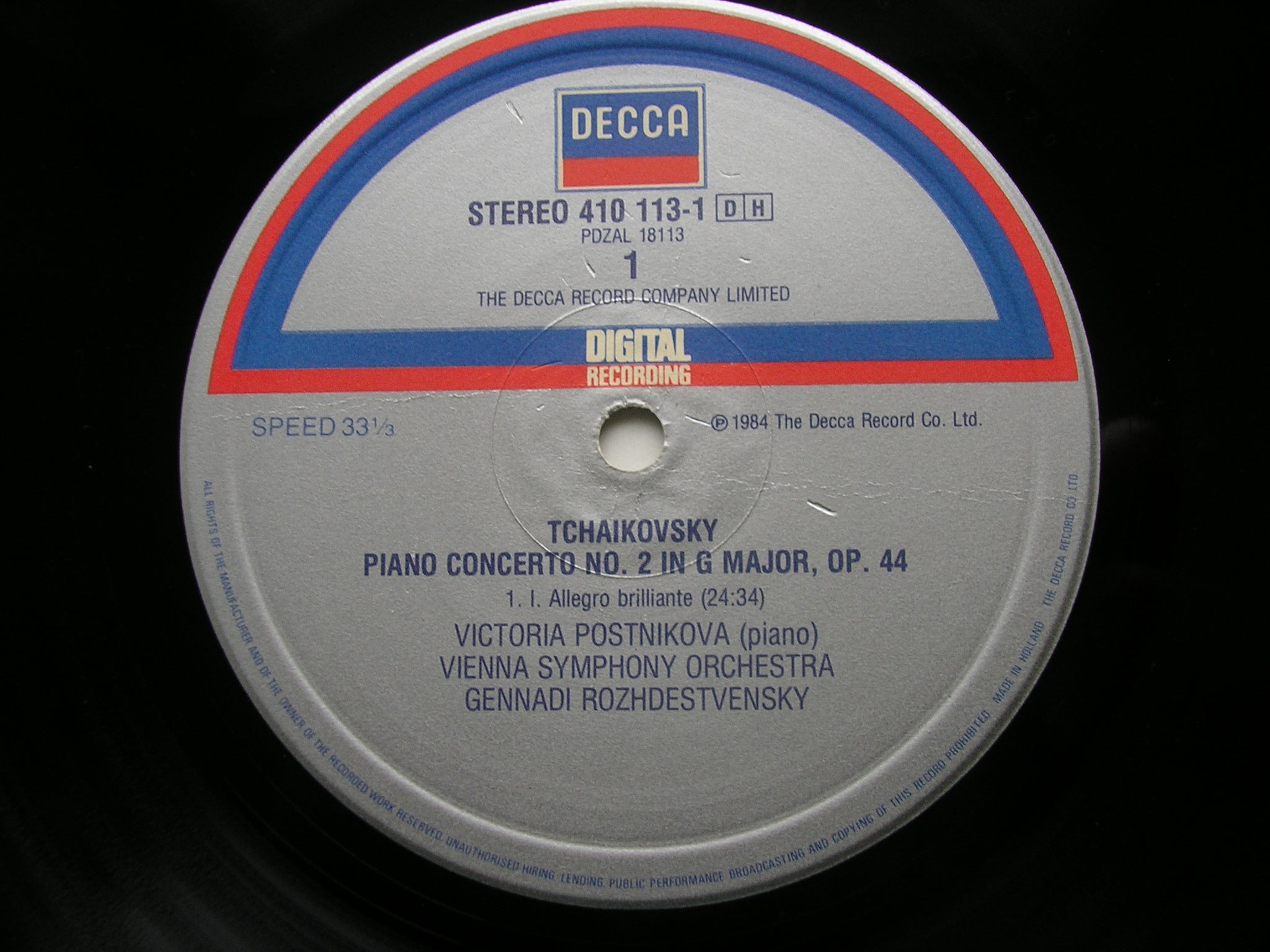 TCHAIKOVSKY: PIANO CONCERTO No. 2    POSTNIKOVA / VIENNA SYMPHONY / ROZHDESTVENSKY    410 113