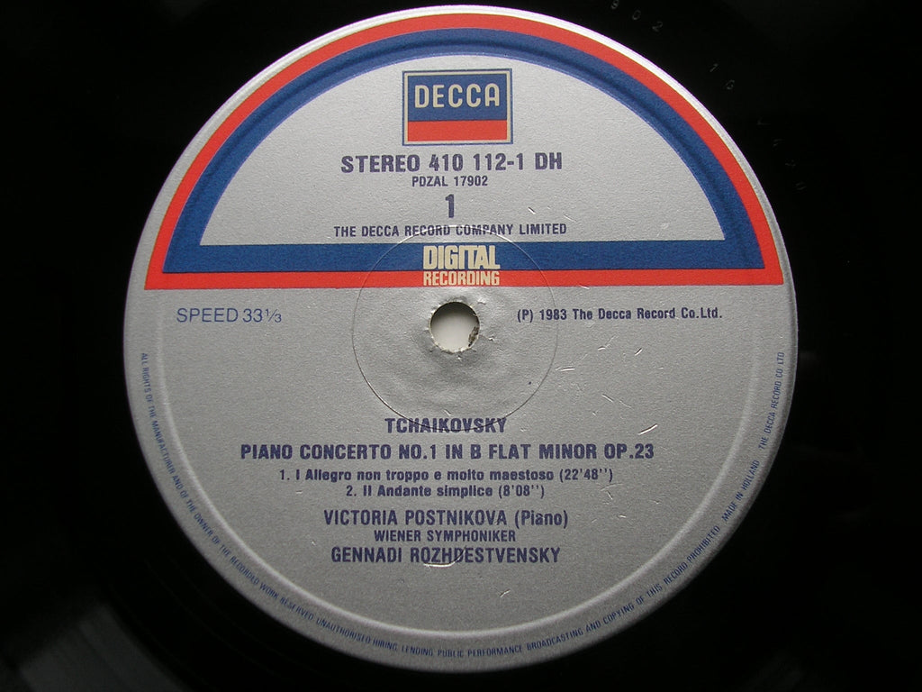 TCHAIKOVSKY: PIANO CONCERTOS Nos. 1 & 3    POSTNIKOVA / VIENNA SYMPHONY / ROZHDESTVENSKY   410 112