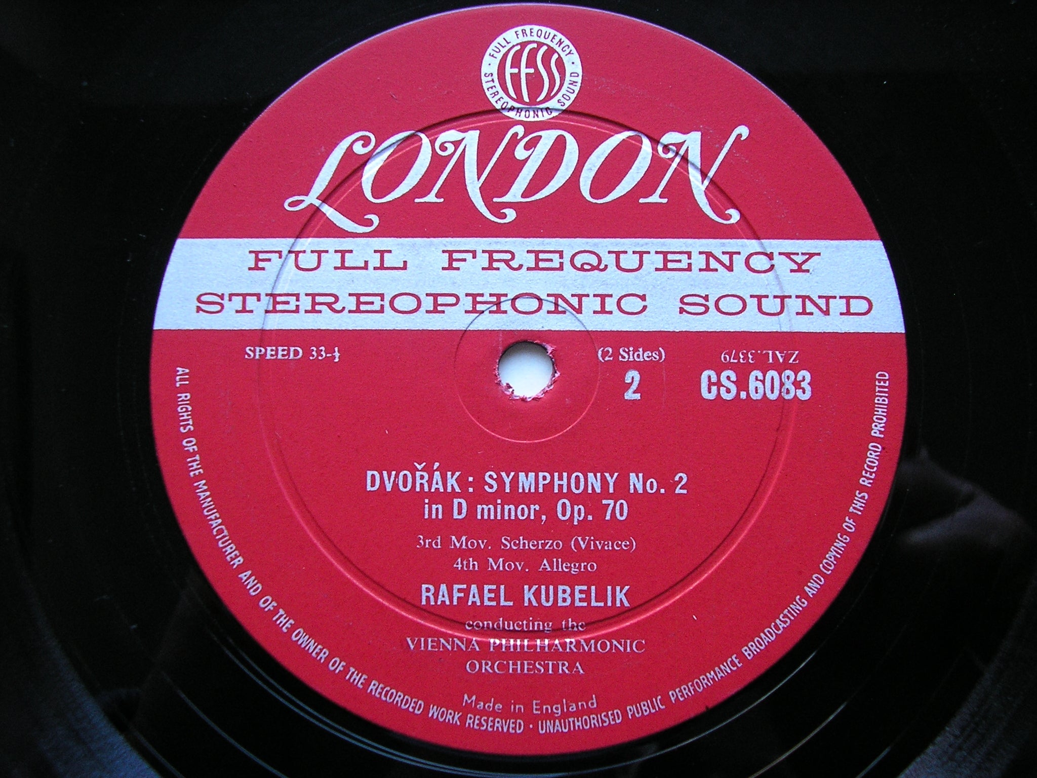 DVORAK: SYMPHONY No. 7    KUBELIK / VIENNA PHILHARMONIC    CS 6083