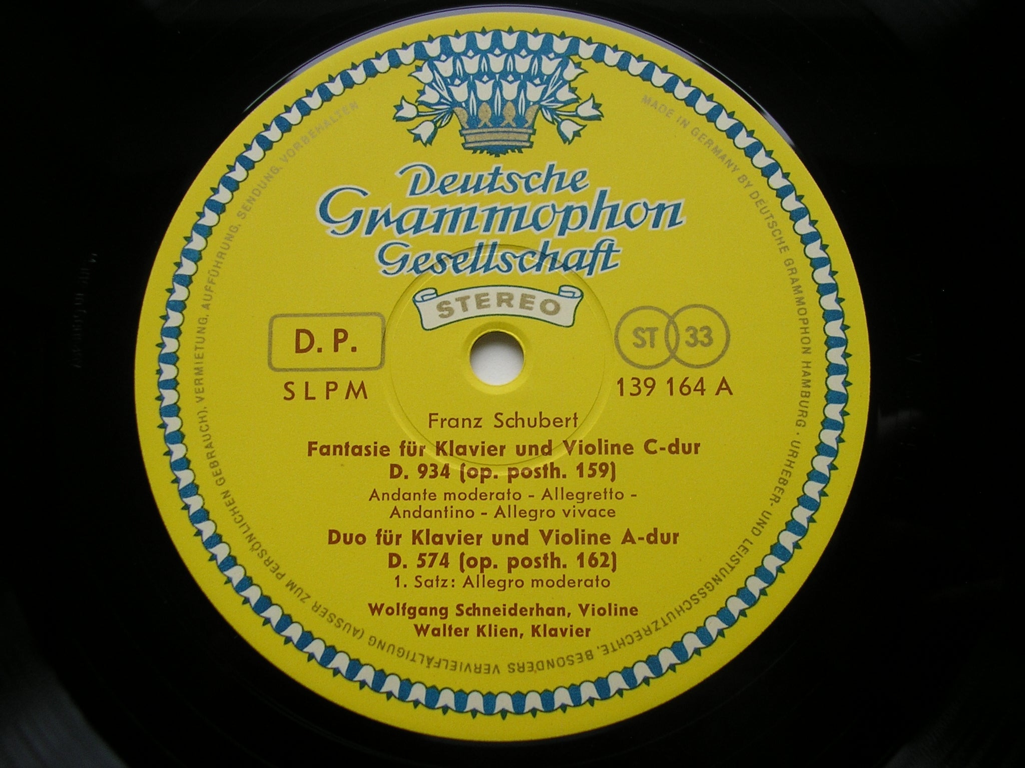SCHUBERT: FANTASIE in C D934 / DUO in A D574 / RONDO in B D895      SCHNEIDERHAN / KLEIN     139 164