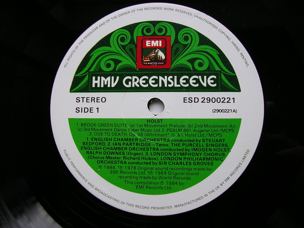 HOLST: BROOK GREEN SUITE / BENI MORA / PSALM 86   ENGLISH CHAMBER ORCHESTRA /  BBCSO / GROVES / HOLST / BEDFORD   ESD 2900221