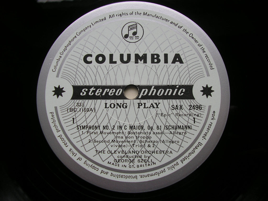 SCHUMANN: SYMPHONY No. 2    SZELL / CLEVELAND ORCHESTRA    SAX 2496