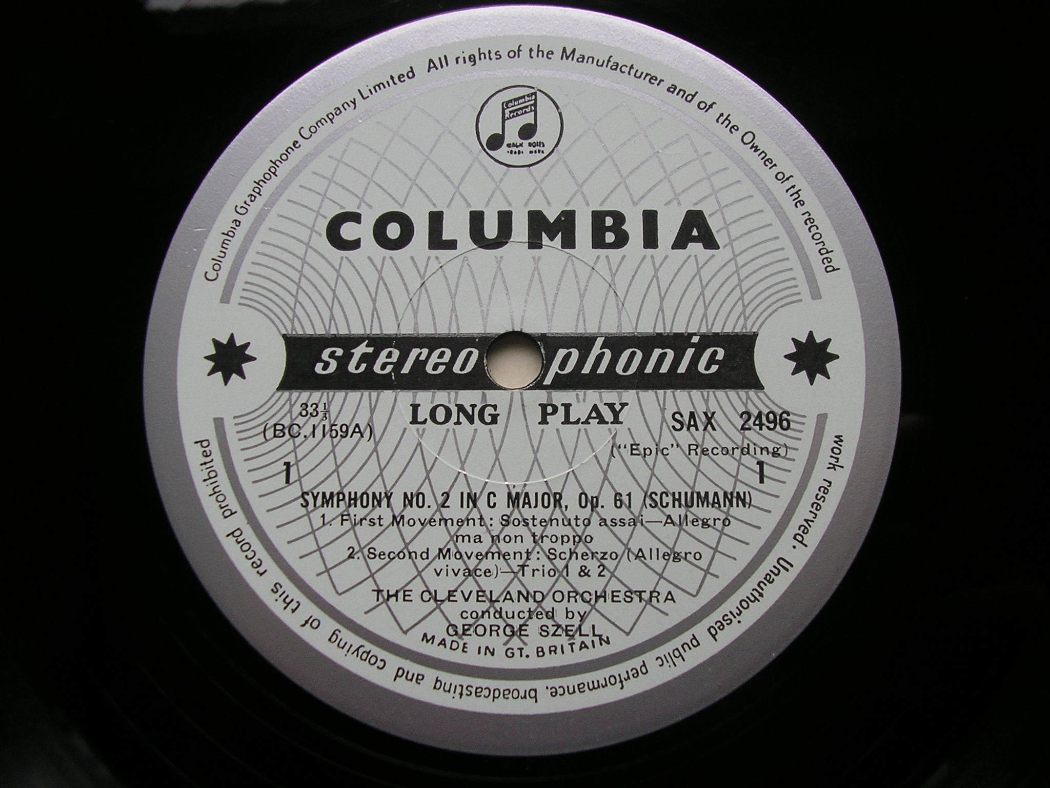 SCHUMANN: SYMPHONY No. 2    SZELL / CLEVELAND ORCHESTRA    SAX 2496