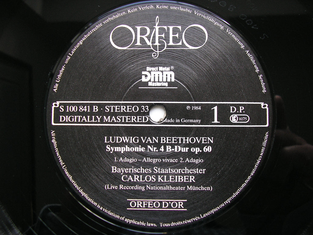 BEETHOVEN: SYMPHONY No. 4    KLEIBER / BAVARIAN STATE ORCHESTRA   S 100 841 B
