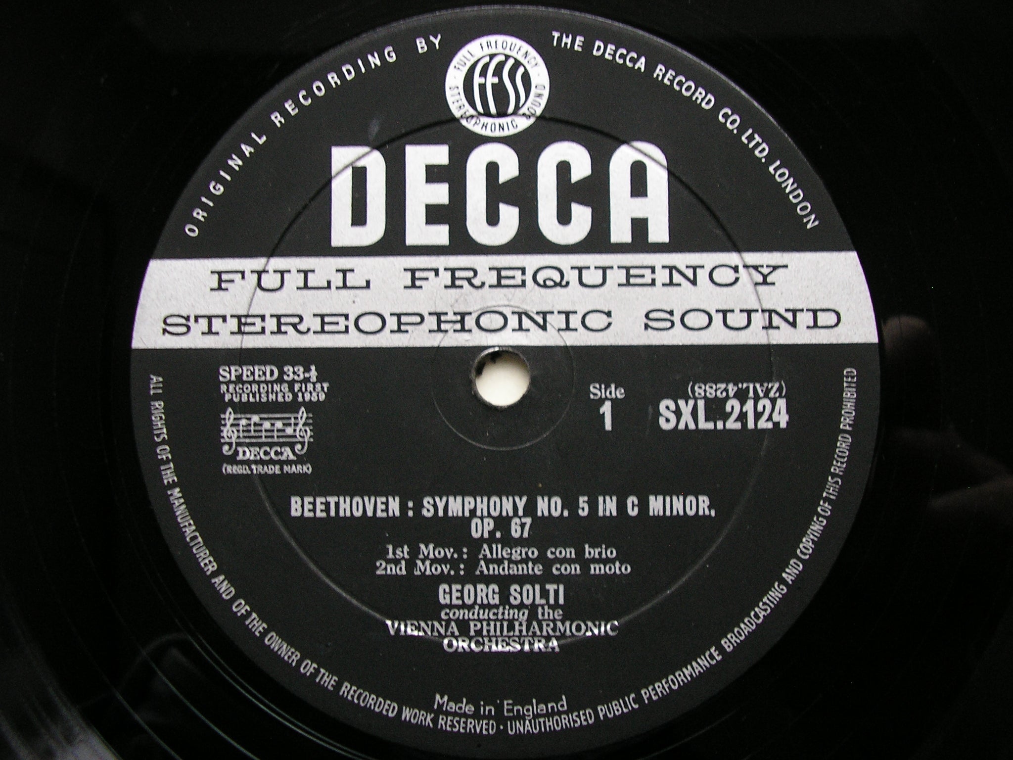 SXL 2124 BEETHOVEN: SYMPHONY No. 5 SOLTI / VIENNA PHILHARMONIC