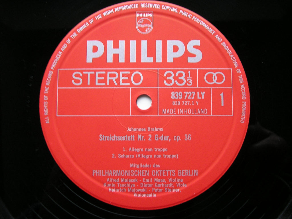 BRAHMS: THE STRING SEXTETS   MEMBERS OF THE BERLIN PHILHARMONIC OCTET   2LP SET   SAL 3599 / SAL 3763