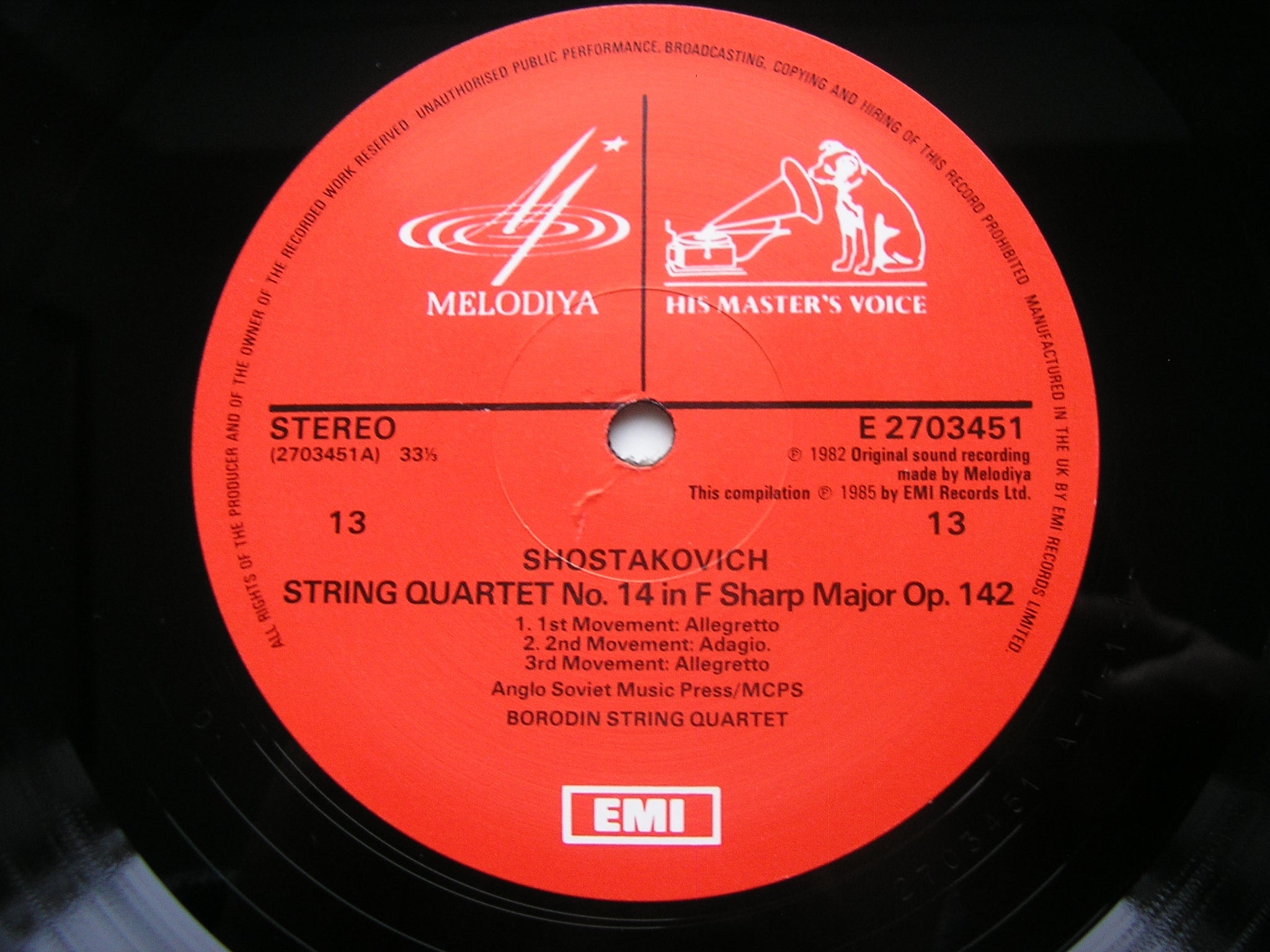 SHOSTAKOVICH: THE STRING QUARTETS / PIANO  QUINTET     THE BORODIN STRING QUARTET / RICHTER    EX 27 03393