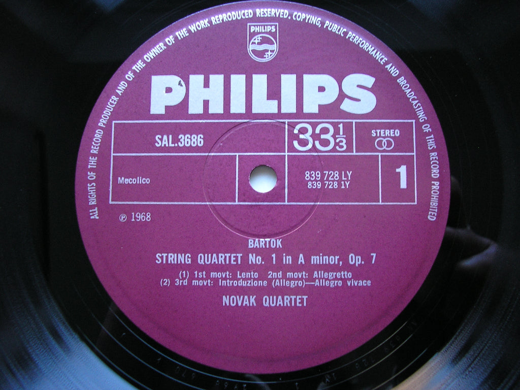 BARTOK: STRING QUARTETS Nos. 1 & 2    NOVAK QUARTET     SAL 3686