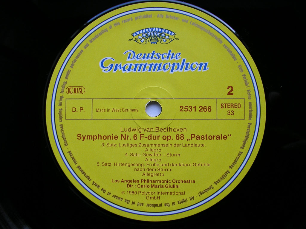 BEETHOVEN: SYMPHONY No. 6 'Pastoral'    GIULINI / LOS ANGELES PHILHARMONIC   2531 266
