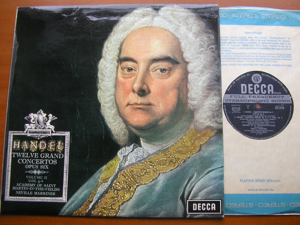 SXL 6370 HANDEL: CONCERTI GROSSI Op. 6 Nos. 5 - 8 MARRINER / ACADEMY OF SAINT MARTIN IN THE FIELDS