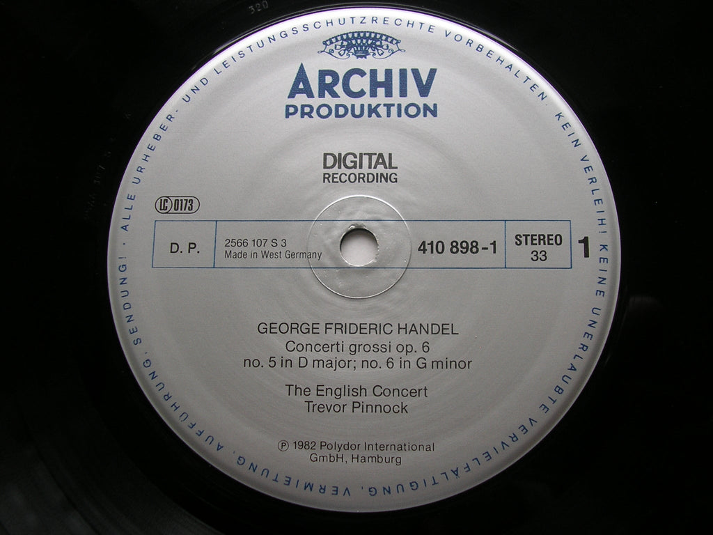 HANDEL: CONCERTI GROSSI Op. 6  Nos. 5 - 8     THE ENGLISH CONCERT / PINNOCK   410 898