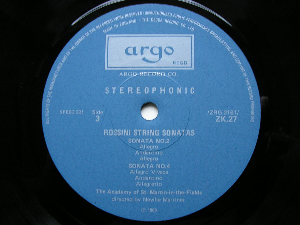 ROSSINI: STRING SONATAS Nos. 1 - 6 / DONIZETTI: STRING QUARTET    MARRINER / ASMIF  2 LP    ZK 26 / 27