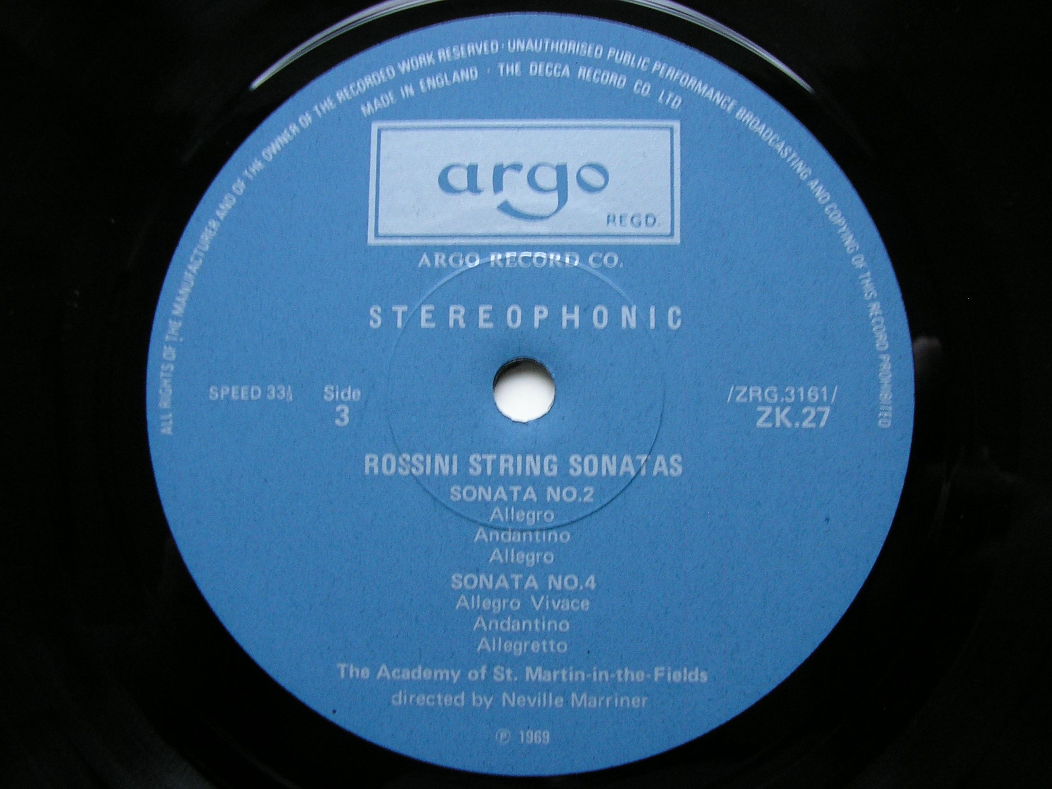 ROSSINI: STRING SONATAS Nos. 1 - 6 / DONIZETTI: STRING QUARTET    MARRINER / ASMIF  2 LP    ZK 26 / 27