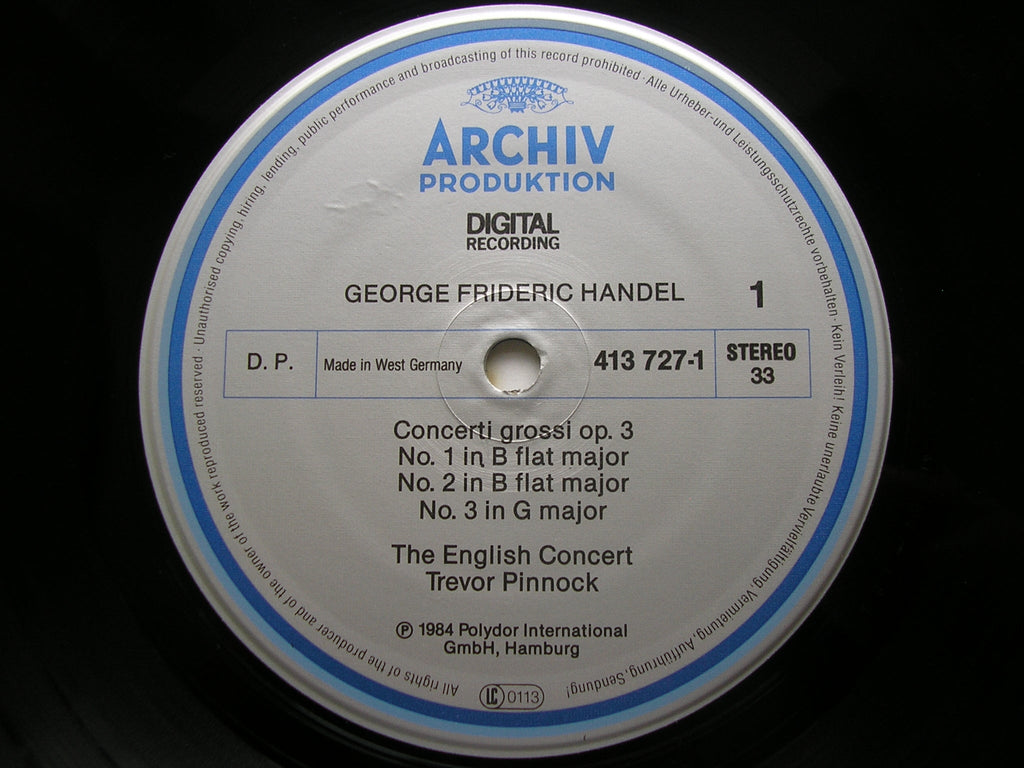 HANDEL: CONCERTI GROSSI Op. 3    THE ENGLISH CONCERT / PINNOCK   413 727