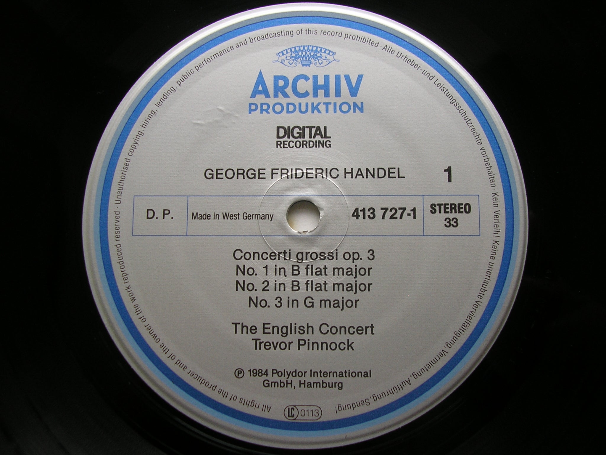 HANDEL: CONCERTI GROSSI Op. 3    THE ENGLISH CONCERT / PINNOCK   413 727