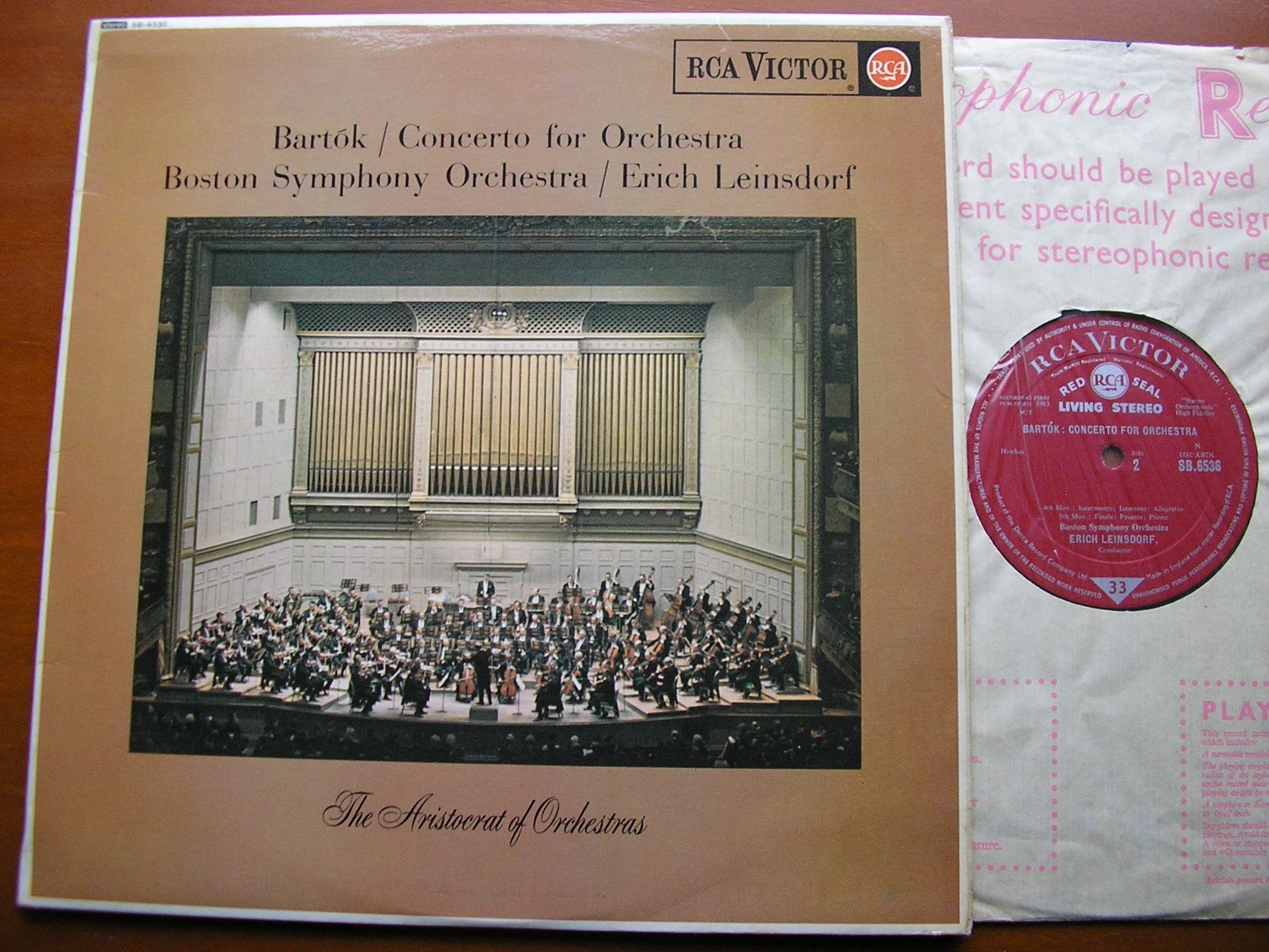 BARTOK: CONCERTO FOR ORCHESTRA    LEINSDORF / BOSTON SYMPHONY   SB 6536
