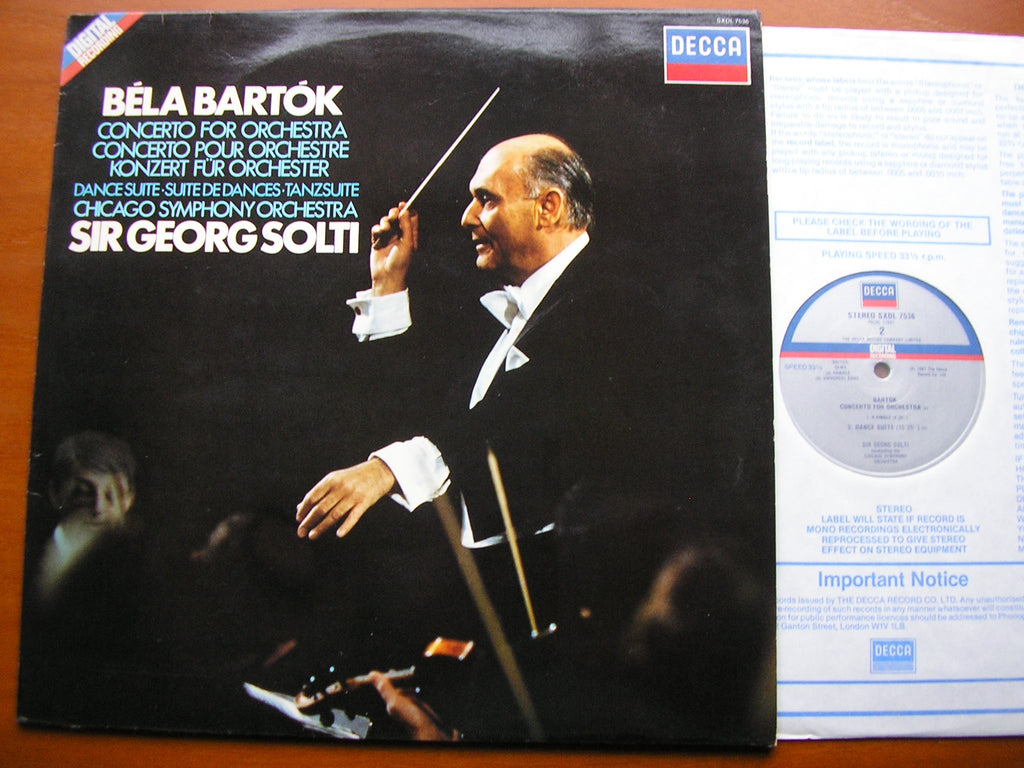 BARTOK: CONCERTO FOR ORCHESTRA / DANCE SUITE    SOLTI / CHICAGO SYMPHONY   SXDL 7536