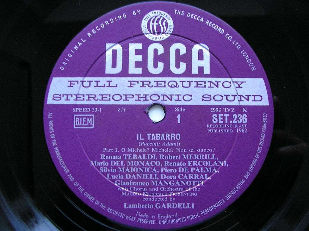 PUCCINI: IL TRITTICO   TEBALDI / DEL MONACO / SIMIONATO / MMF / GARDELLI    SET 236 - 8