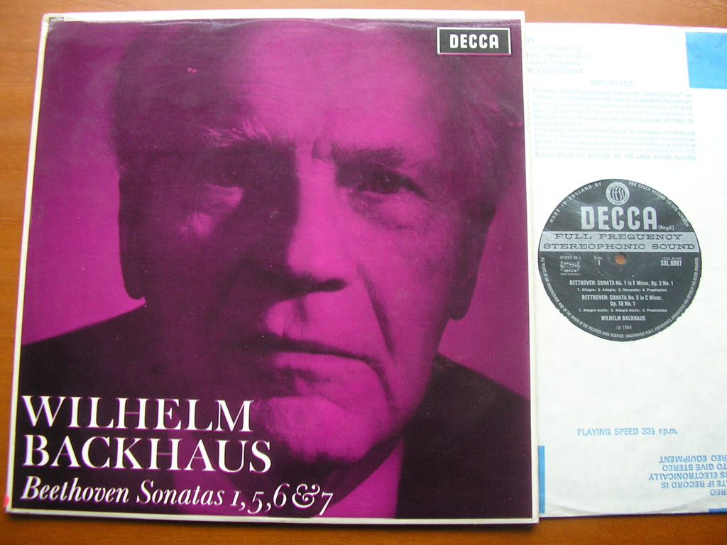 SXL 6097 BEETHOVEN: PIANO SONATAS Nos. 1 / 5 / 6 / 7 BACKHAUS