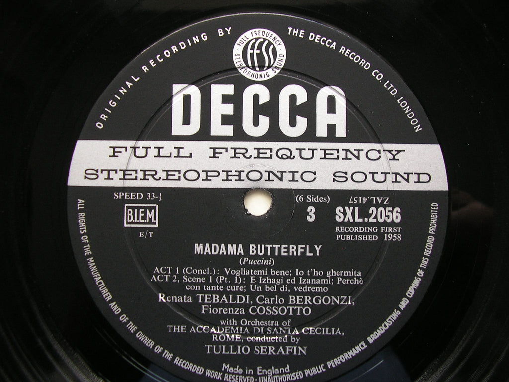 SXL 2054 - 6 PUCCINI: MADAMA BUTTERFLY TEBALDI / BERGONZI / SORDELLO / COSSOTTO / ADSCR / SERAFIN