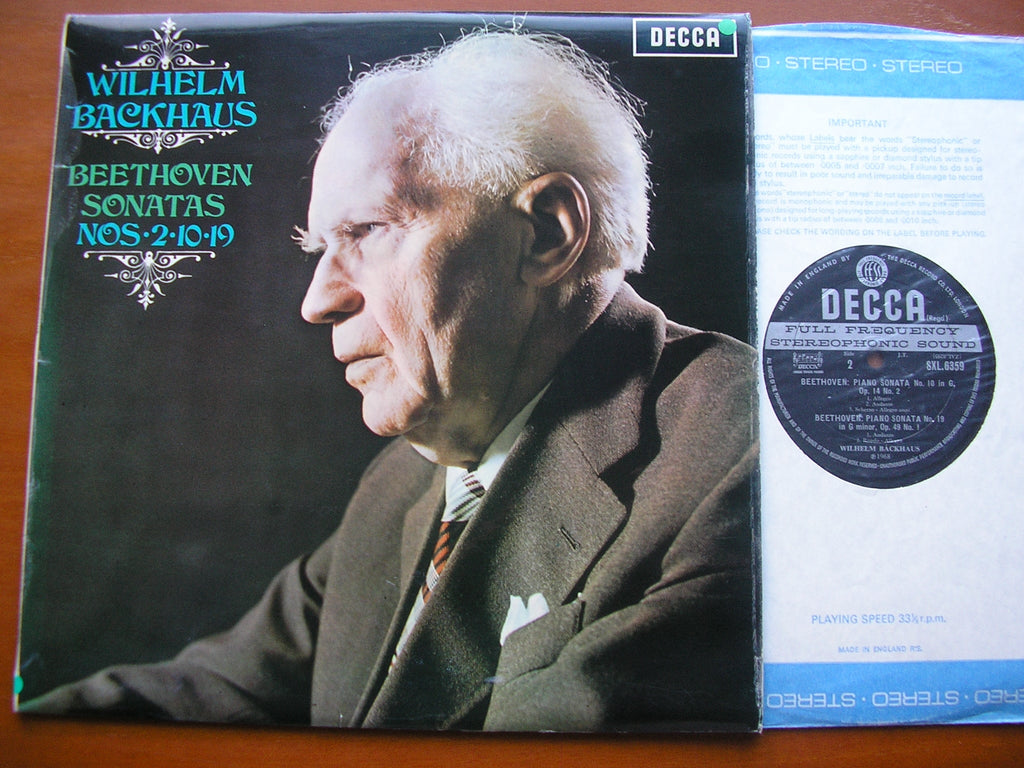 SXL 6359 BEETHOVEN: PIANO SONATAS Nos. 2 / 10 / 19 BACKHAUS