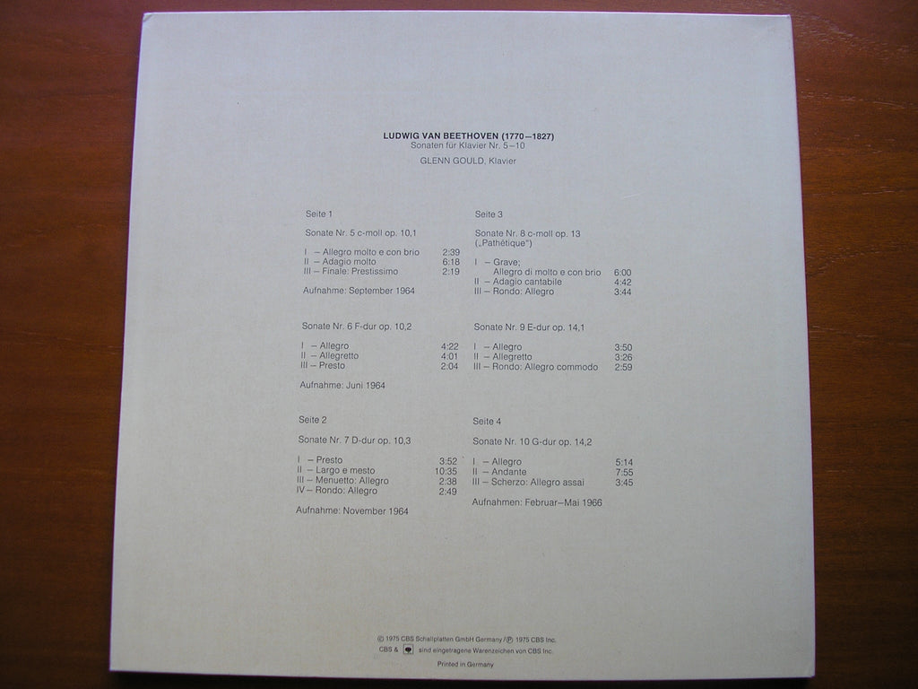 BEETHOVEN: PIANO SONATAS Nos. 5 / 6 / 7 / 8 / 9 / 10       GOULD     78 275