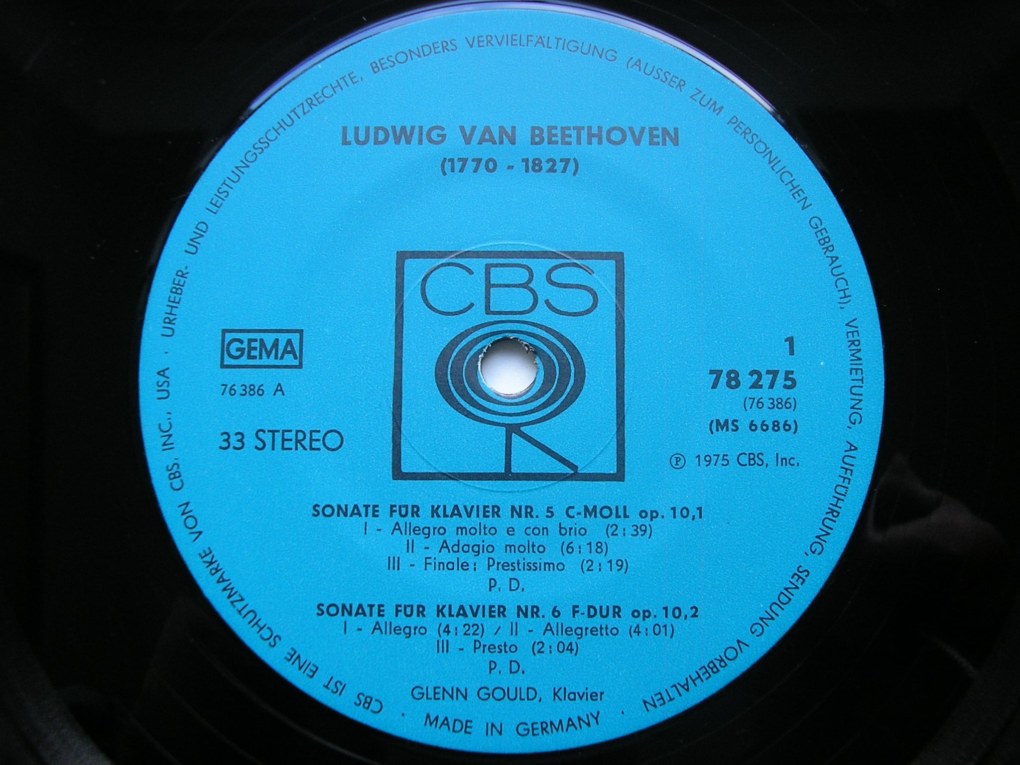 BEETHOVEN: PIANO SONATAS Nos. 5 / 6 / 7 / 8 / 9 / 10       GOULD     78 275