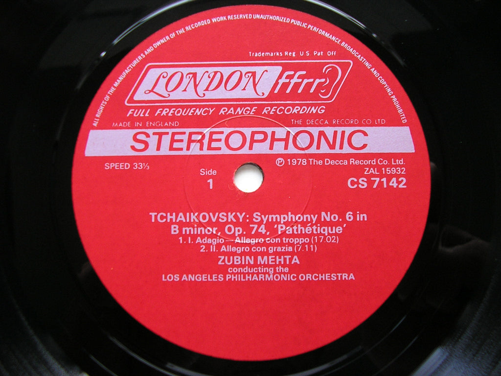 TCHAIKOVSKY: SIX SYMPHONIES   ZUBIN MEHTA / LOS ANGELES PHILHARMONIC    CSP 10