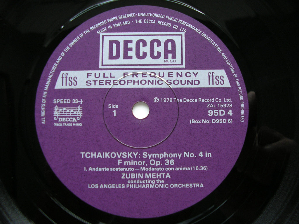 TCHAIKOVSKY: SYMPHONIES Nos. 1 - 6     ZUBIN MEHTA / LOS ANGELES PHILHARMONIC   D95D6