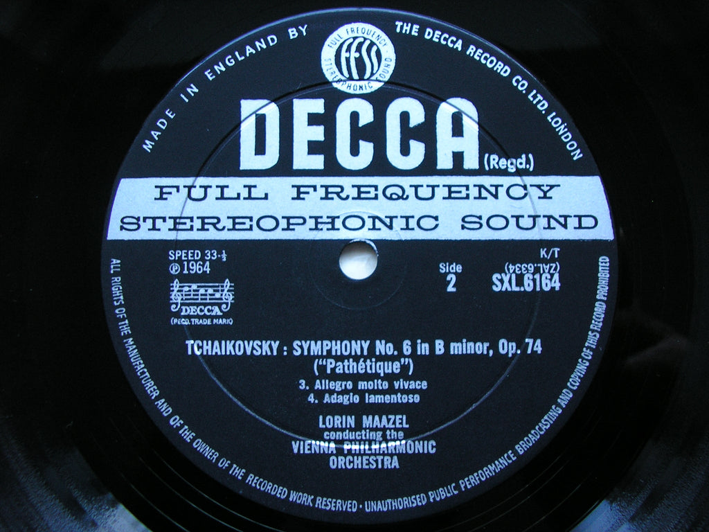 SXL 6164 TCHAIKOVSKY: SYMPHONY No. 6 MAAZEL / VIENNA PHILHARMONIC