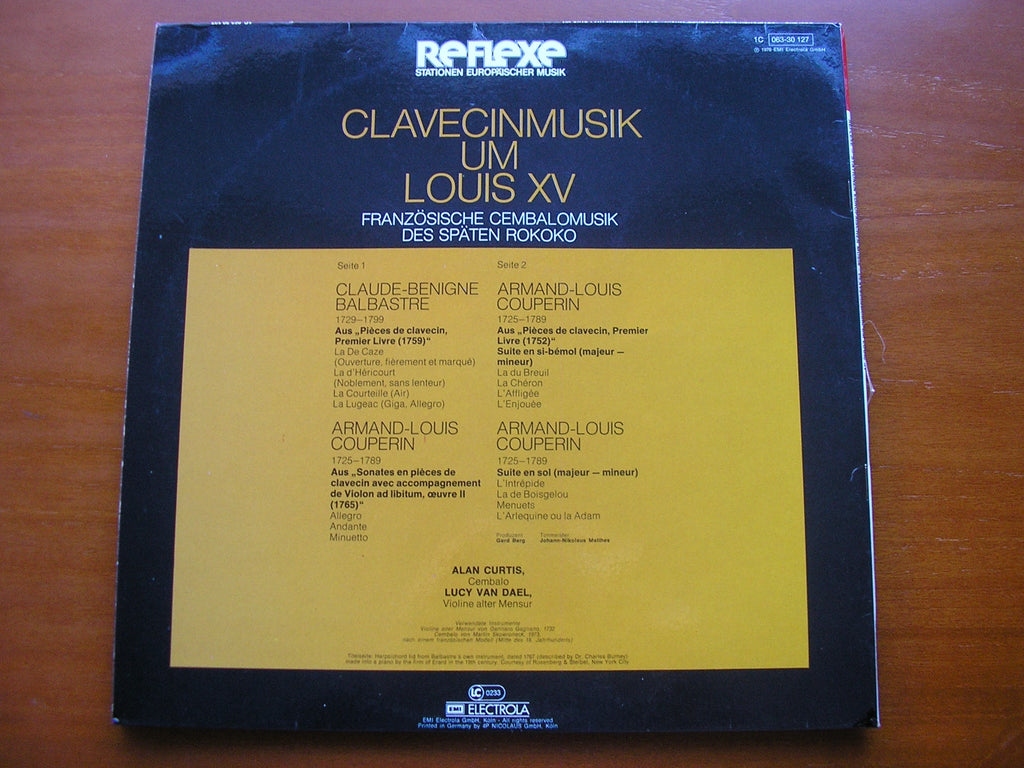 HARPSICHORD MUSIC FROM THE REIGN OF LOUIS XV        ALAN CURTIS / LUCY VAN DAEL     063 30 127