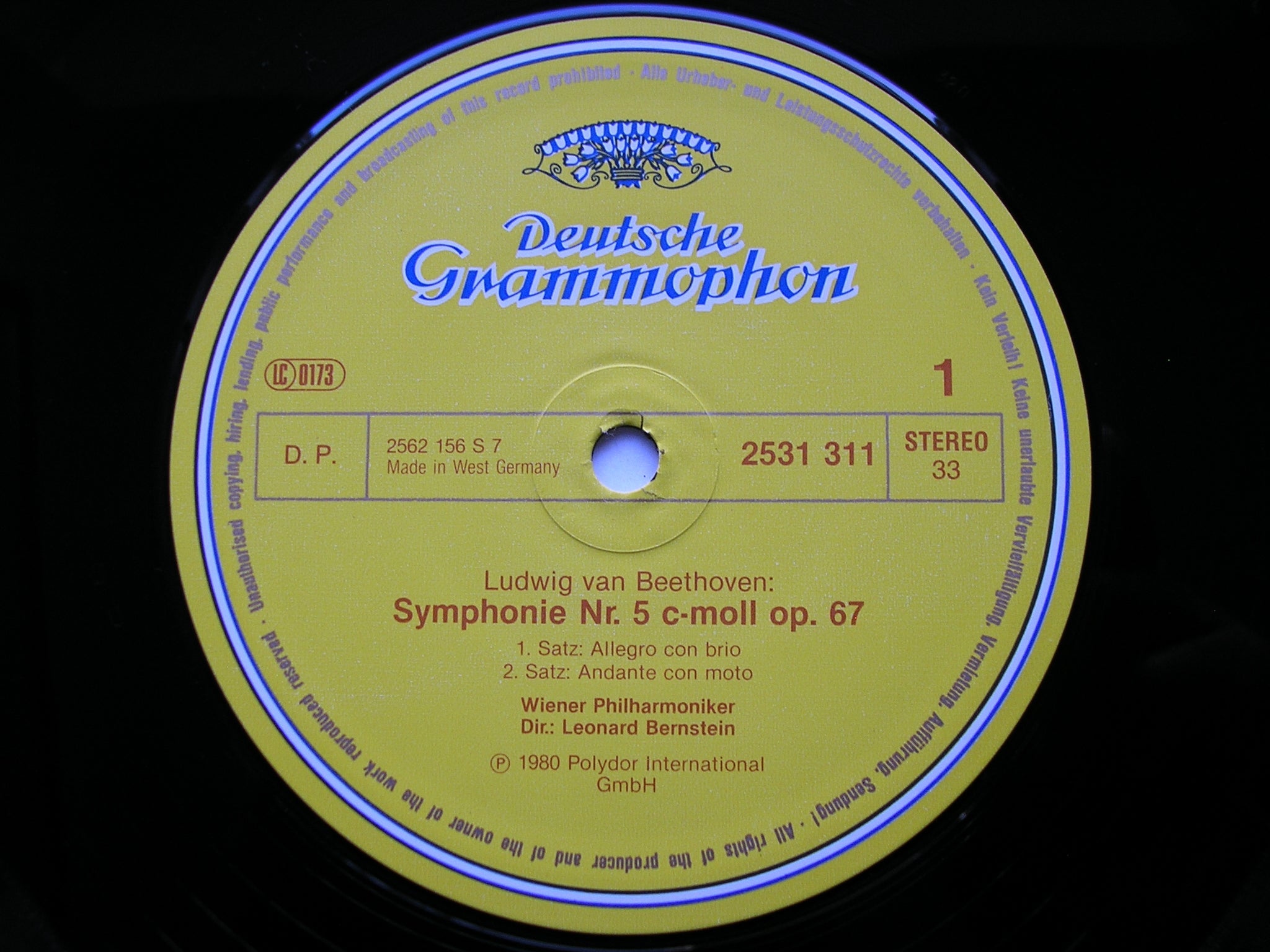 BEETHOVEN: SYMPHONY No. 5    BERNSTEIN / VIENNA PHILHARMONIC   2531 311