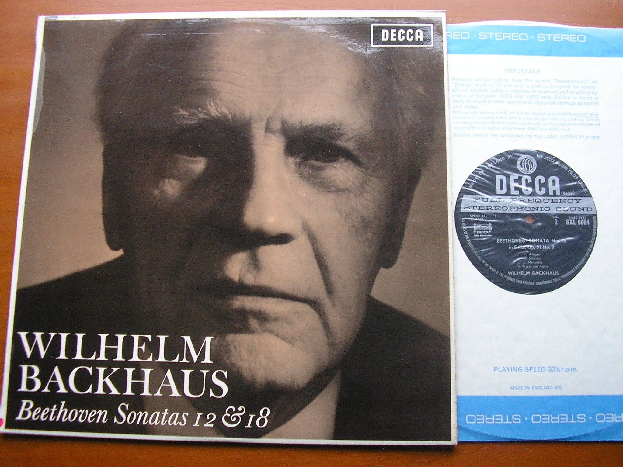 SXL 6064 BEETHOVEN: PIANO SONATAS Nos. 12 & 18 BACKHAUS