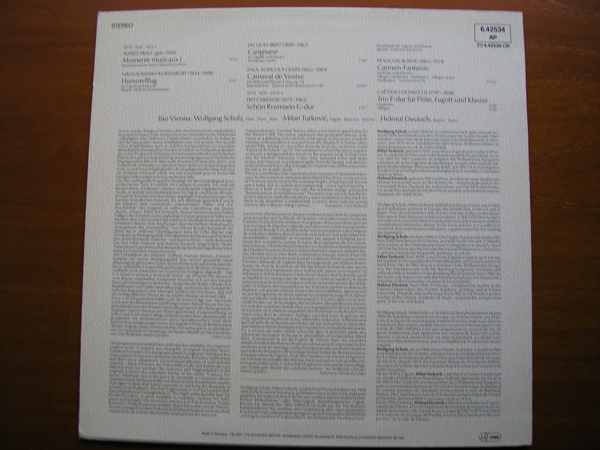 CURIOSO VIRTUOSO: IBERT / DONIZETTI / RIMSKY-KORSAKOV / GENIN / BORNE       TRIO VIENNA   6.42534