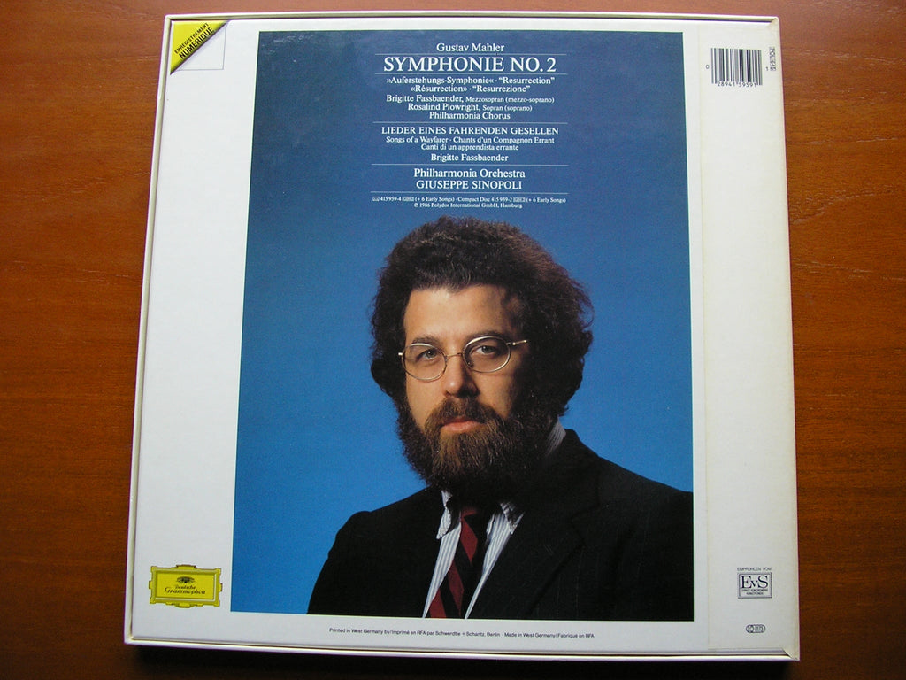 MAHLER: SYMPHONY No. 2 / LIEDER EINES FAHRENDEN GESELLEN  SOLOISTS / PHILHARMONIA / SINOPOLI   2 LP  415 959