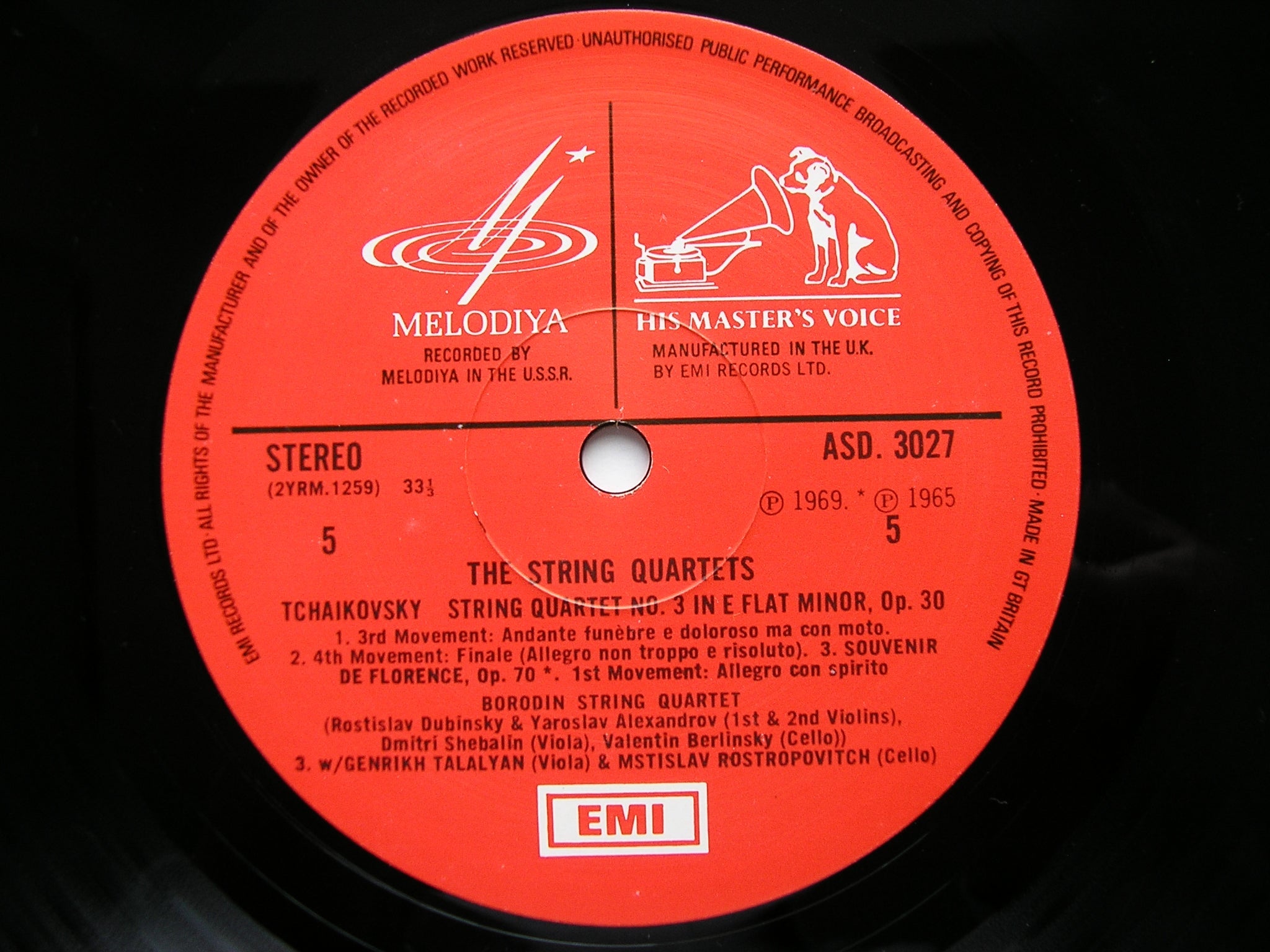 TCHAIKOVSKY: THE STRING QUARTETS BORODIN STRING QUARTET / TALALYAN / ROSTROPOVITCH SLS 889