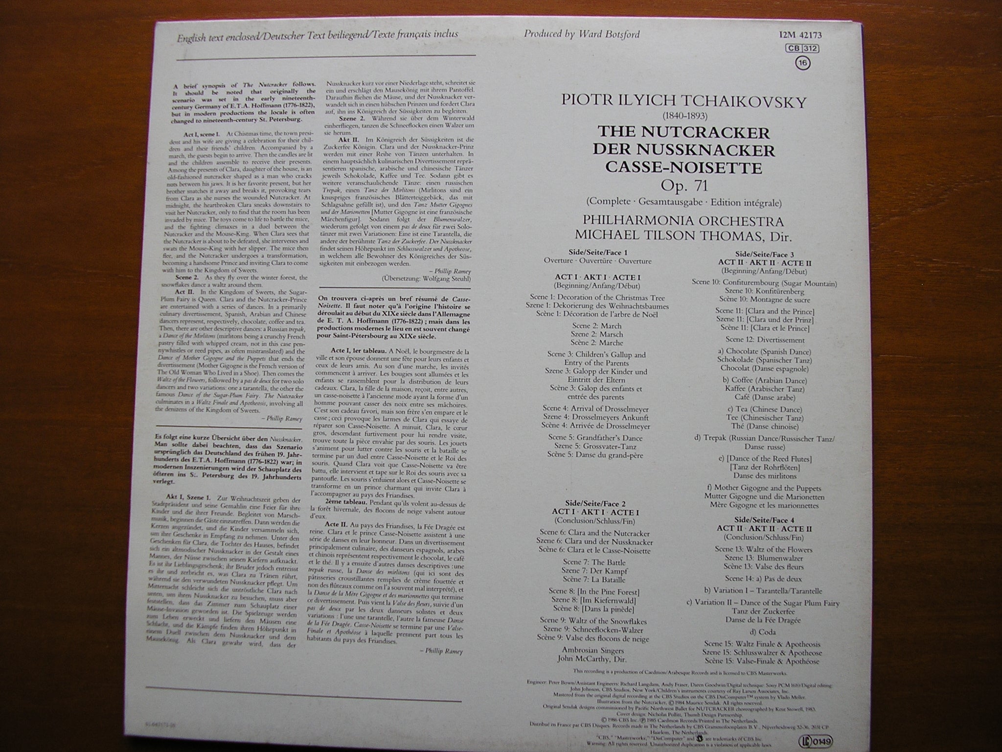 TCHAIKOVSKY: THE NUTCRACKER    TILSON THOMAS / PHILHARMONIA ORCHESTRA    2 LP    I2M42173