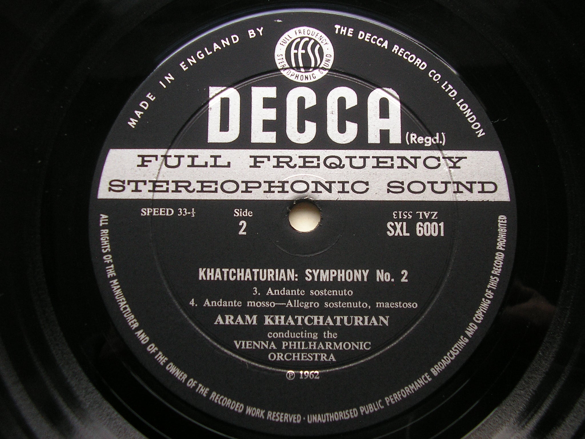 SXL 6001 KHACHATURIAN: SYMPHONY No. 2 'The Bell' KHACHATURIAN / VIENNA PHILHARMONIC