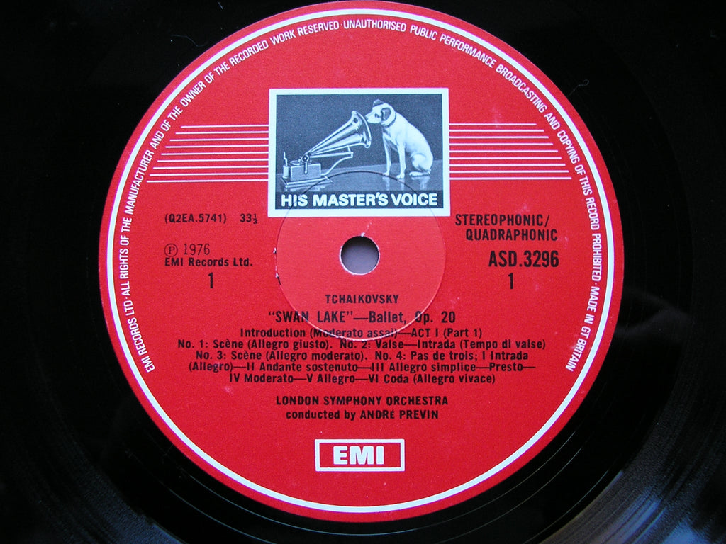 TCHAIKOVSKY: SWAN LAKE    HAENDEL /  PREVIN / LONDON SYMPHONY   3 LP   SLS 5070