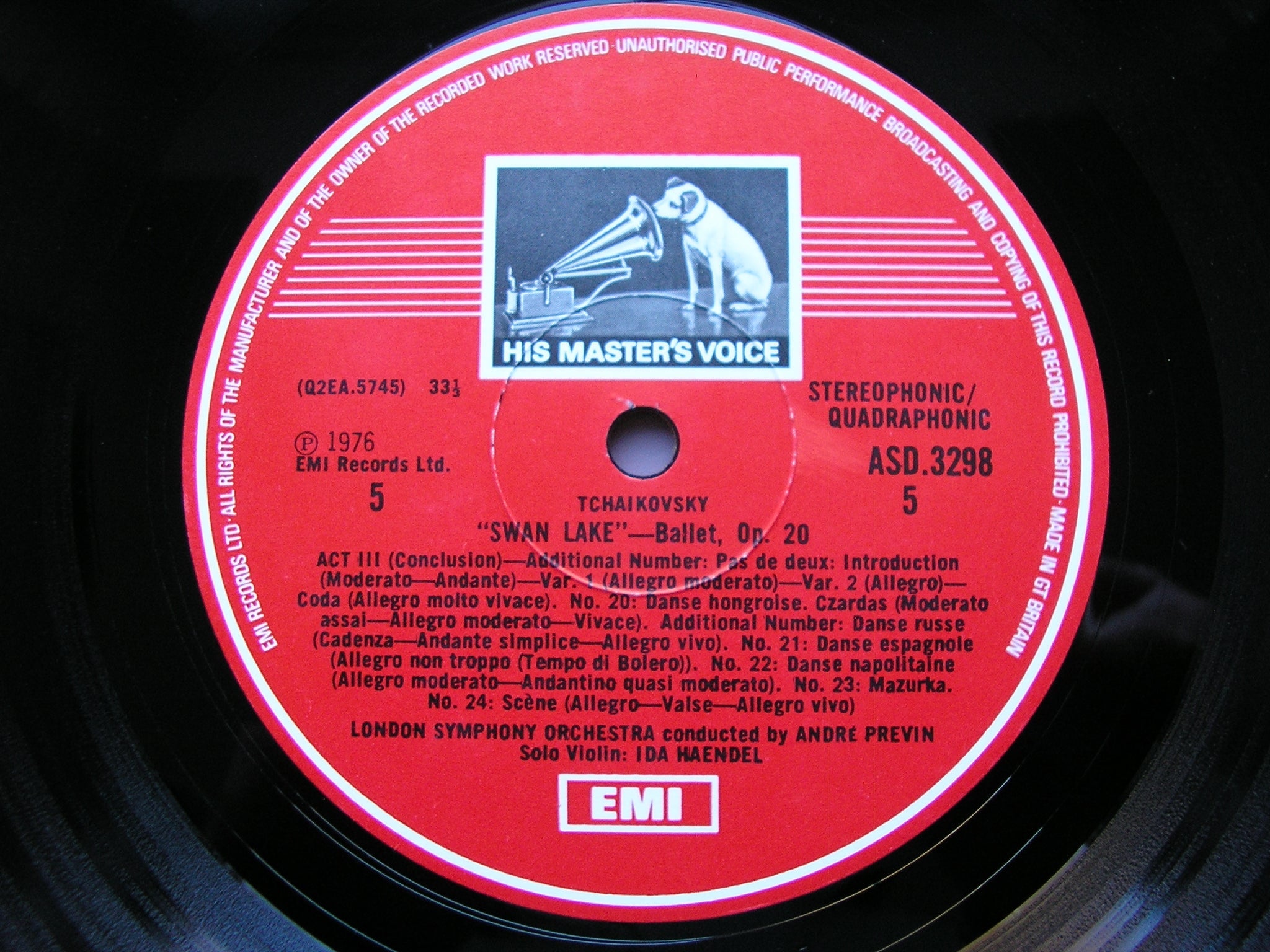 TCHAIKOVSKY: SWAN LAKE    HAENDEL /  PREVIN / LONDON SYMPHONY   3 LP   SLS 5070