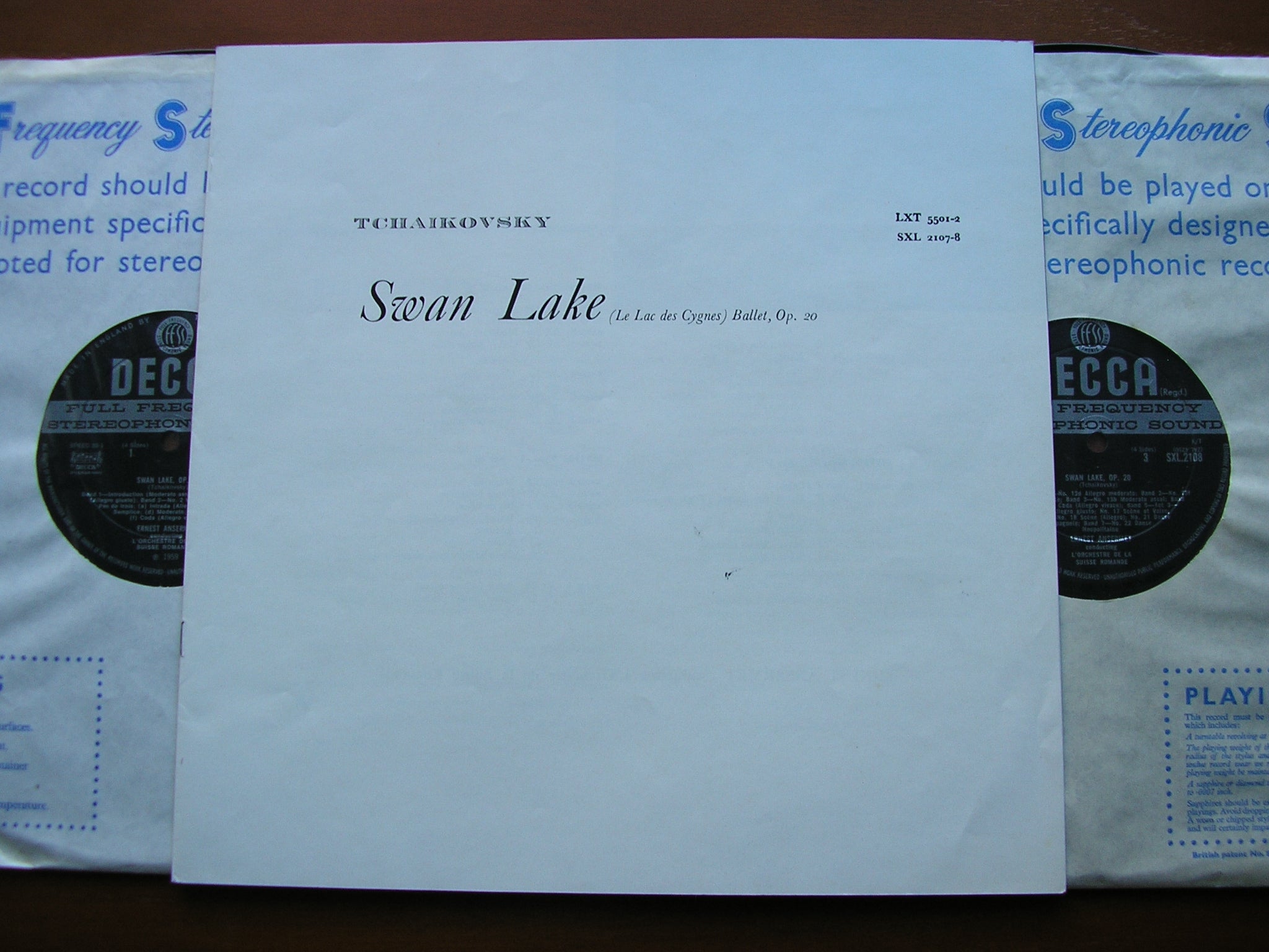 SXL 2107-8 TCHAIKOVSKY: SWAN LAKE ANSERMET / SUISSE ROMANDE