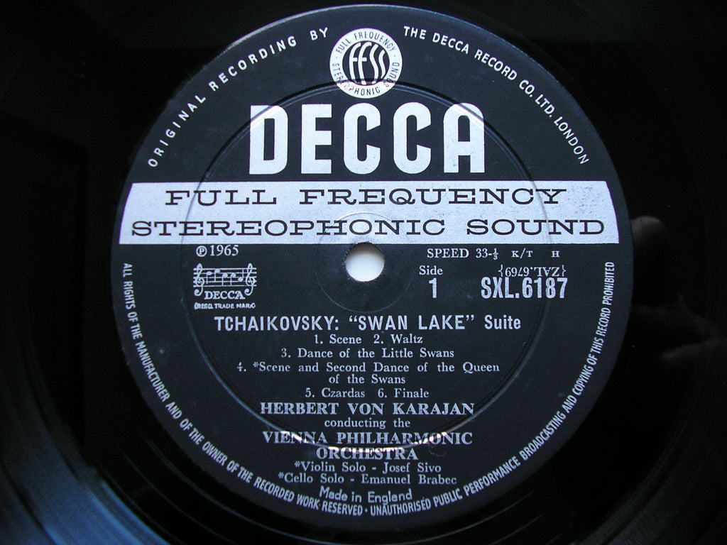 SXL 6187 TCHAIKOVSKY: SWAN LAKE & SLEEPING BEAUTY SUITES KARAJAN / VIENNA PHILHARMONIC