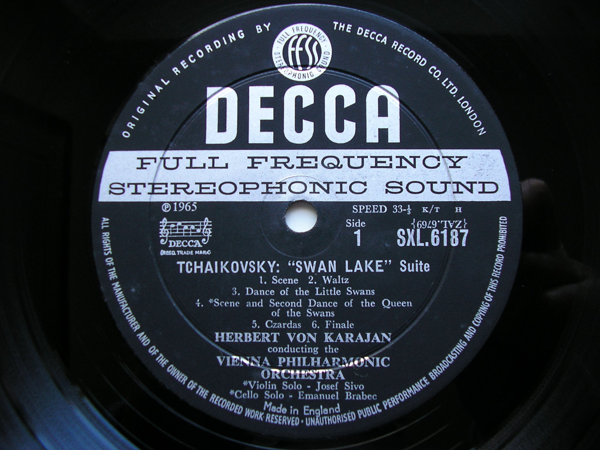 SXL 6187 TCHAIKOVSKY: SWAN LAKE & SLEEPING BEAUTY SUITES KARAJAN / VIENNA PHILHARMONIC