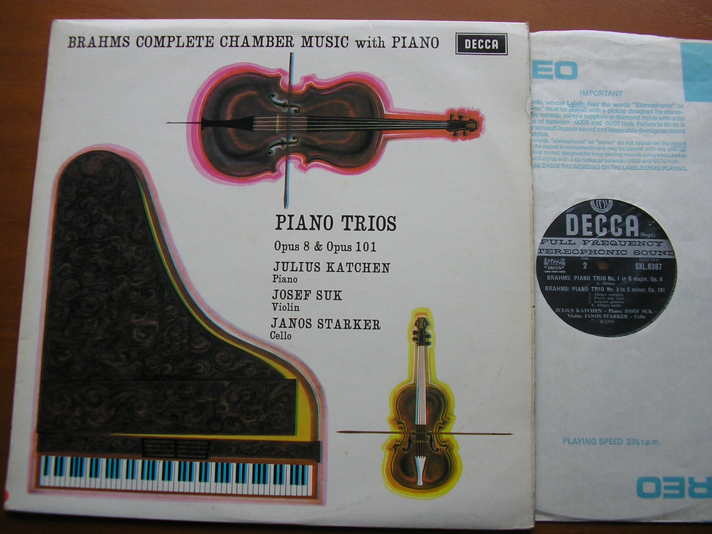SXL 6387 BRAHMS: PIANO TRIOS Nos. 1 & 3 JULIUS KATCHEN / JANOS STARKER / JOSEF SUK