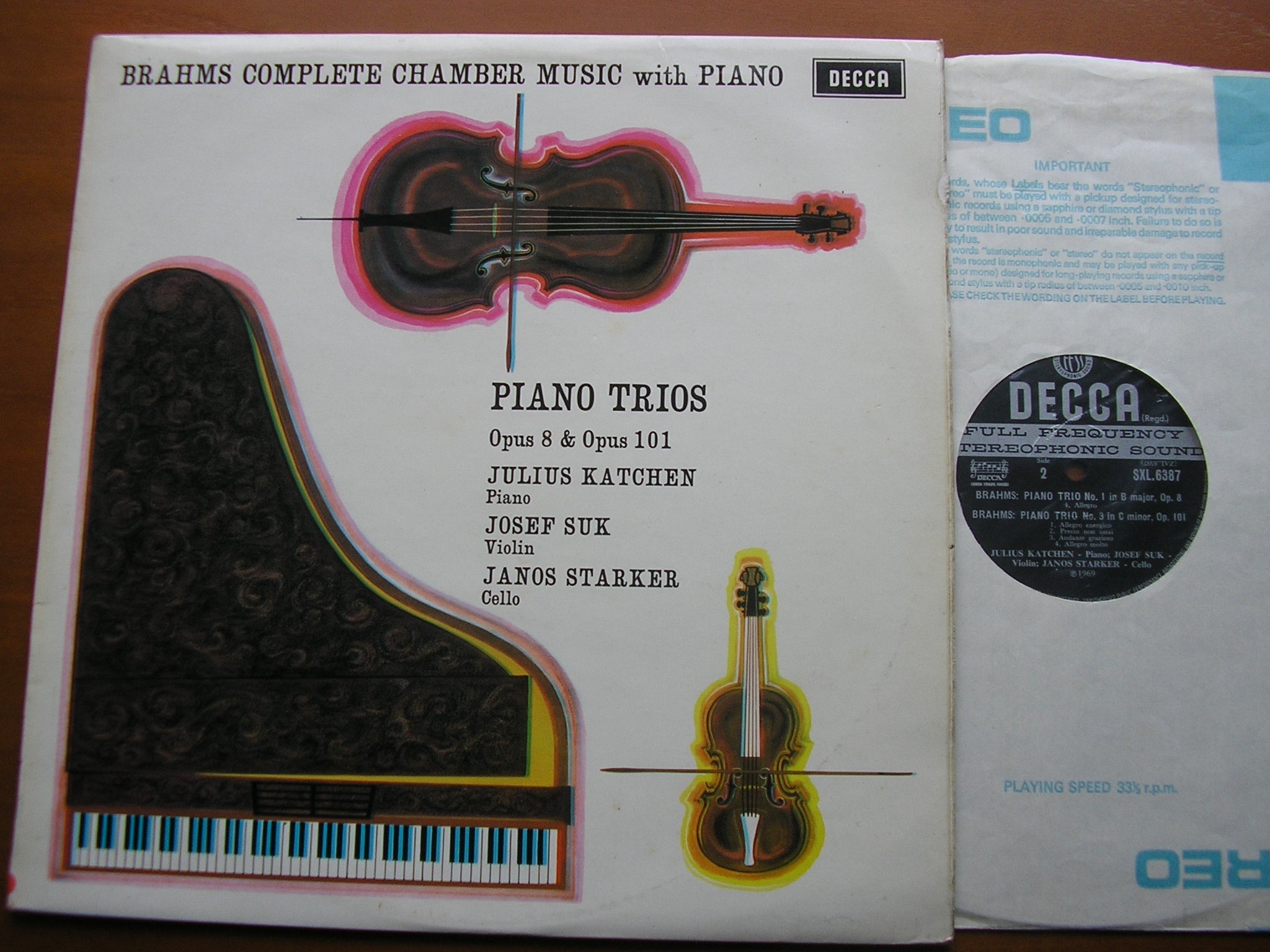SXL 6387 BRAHMS: PIANO TRIOS Nos. 1 & 3 JULIUS KATCHEN / JANOS STARKER / JOSEF SUK