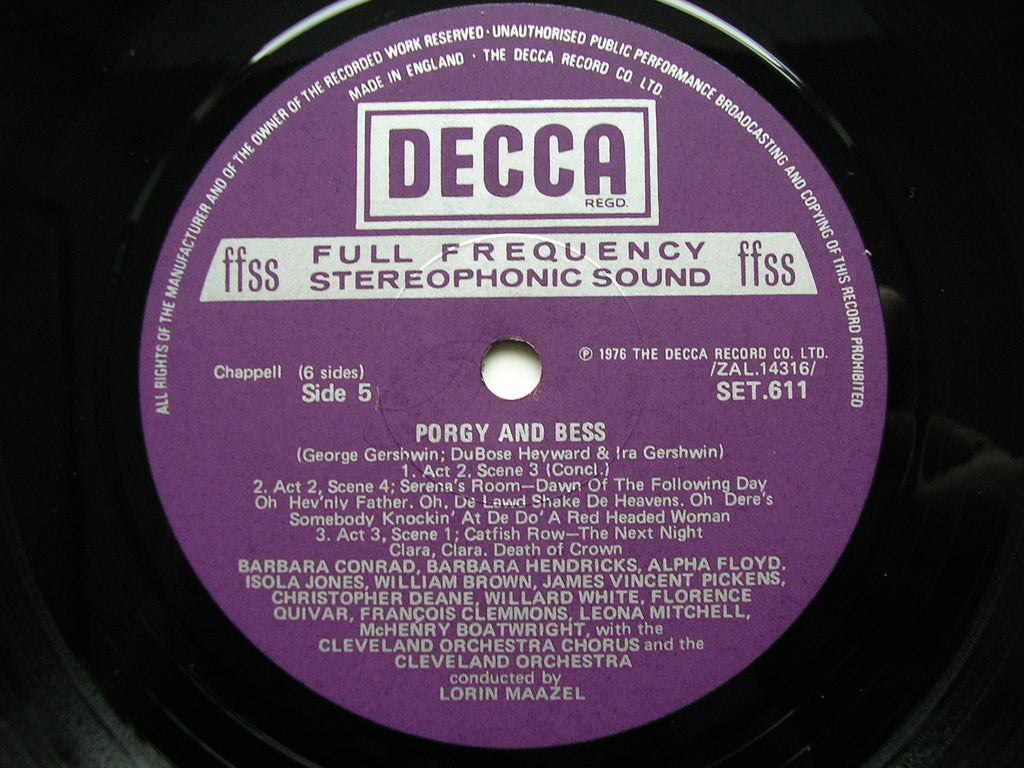 GERSHWIN: PORGY & BESS    WHITE / MITCHELL / CLEVELAND ORCHESTRA / MAAZEL    SET 609 - 11