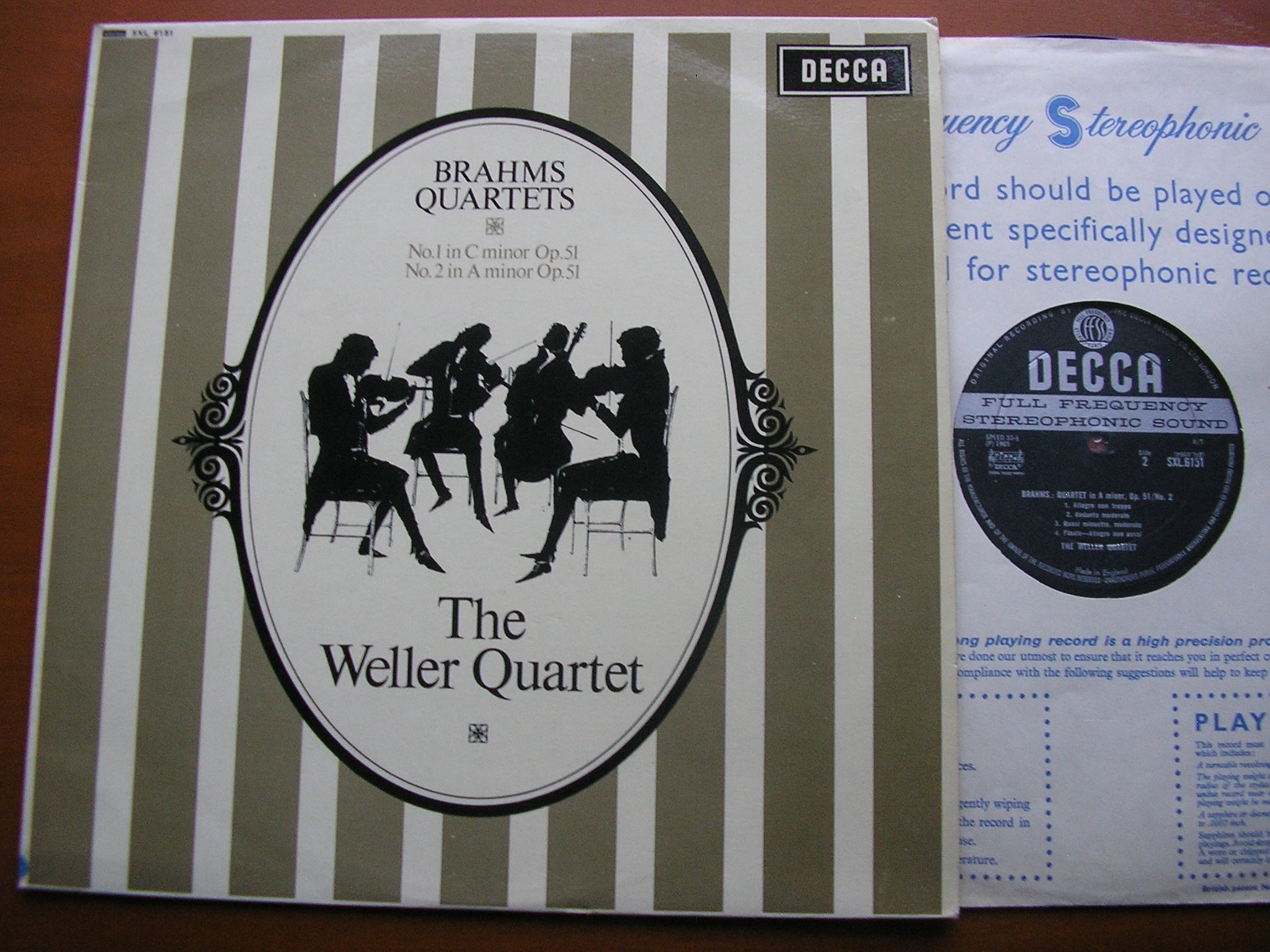 SXL 6151 BRAHMS: STRING QUARTETS Nos. 1 & 2 Op. 51 THE WELLER QUARTET