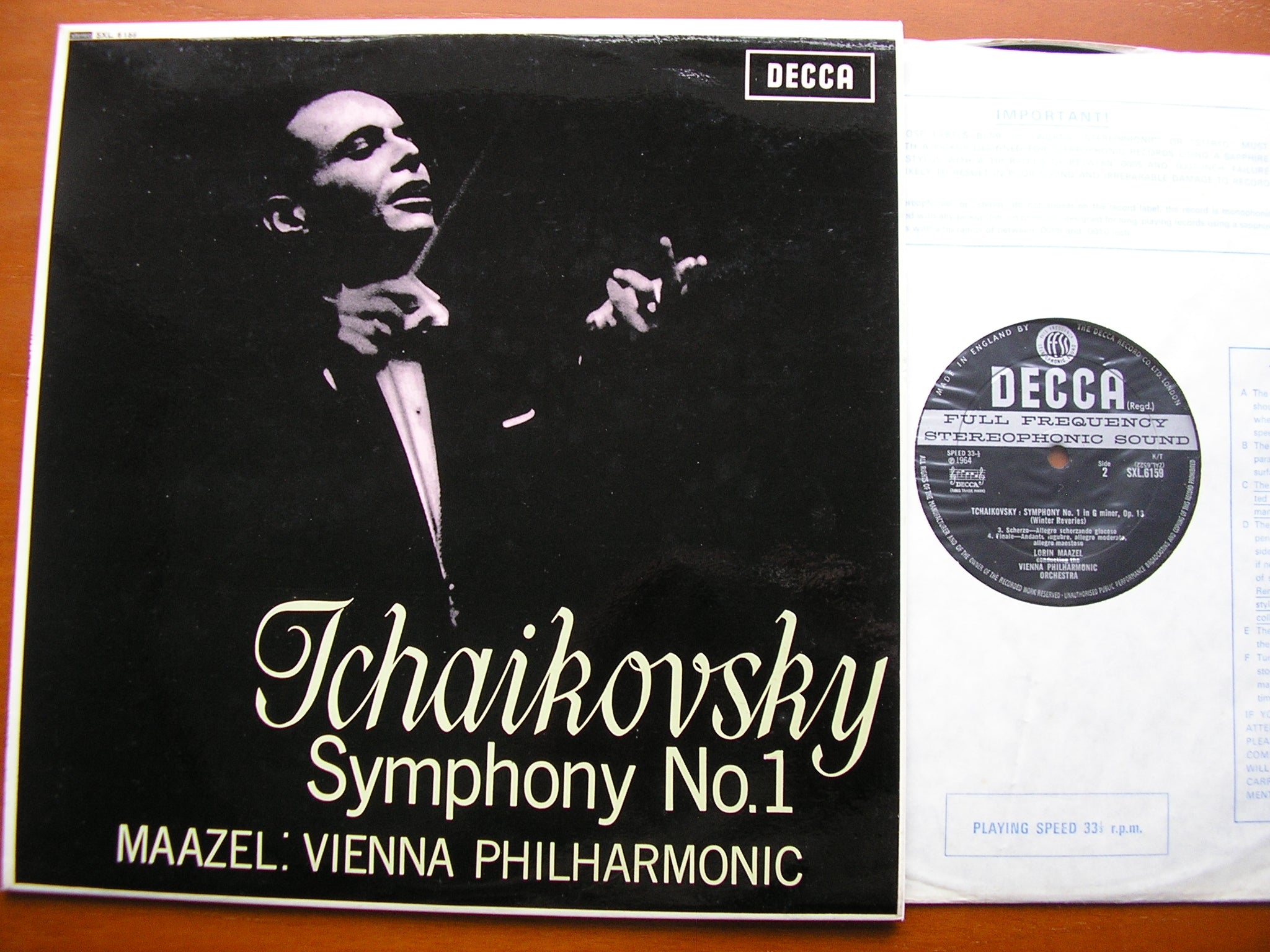 SXL 6159 TCHAIKOVSKY: SYMPHONY No. 1 'Winter Reveries' MAAZEL / VIENNA PHILHARMONIC