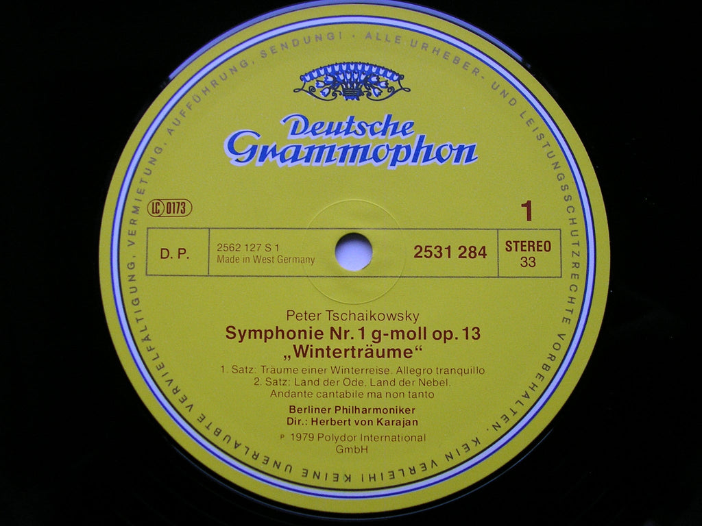 TCHAIKOVSKY: SYMPHONY No. 1 'Winter Reveries'   KARAJAN / BERLIN PHILHARMONIC    2531 284